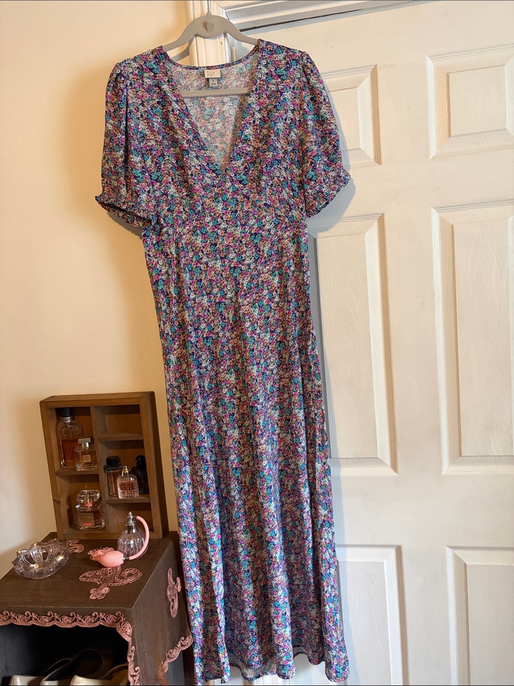 a new day Purple Floral V-Neck Maxi Dress